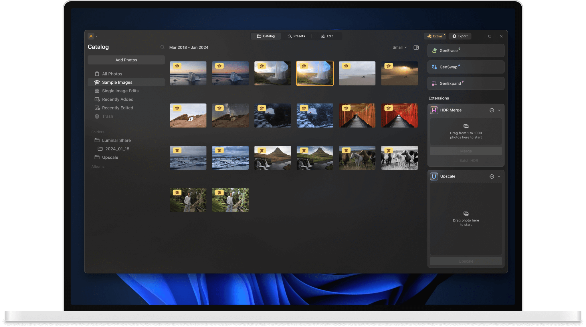 Laptopansicht mit der Benutzeroberfläche | LuminarNeo.de