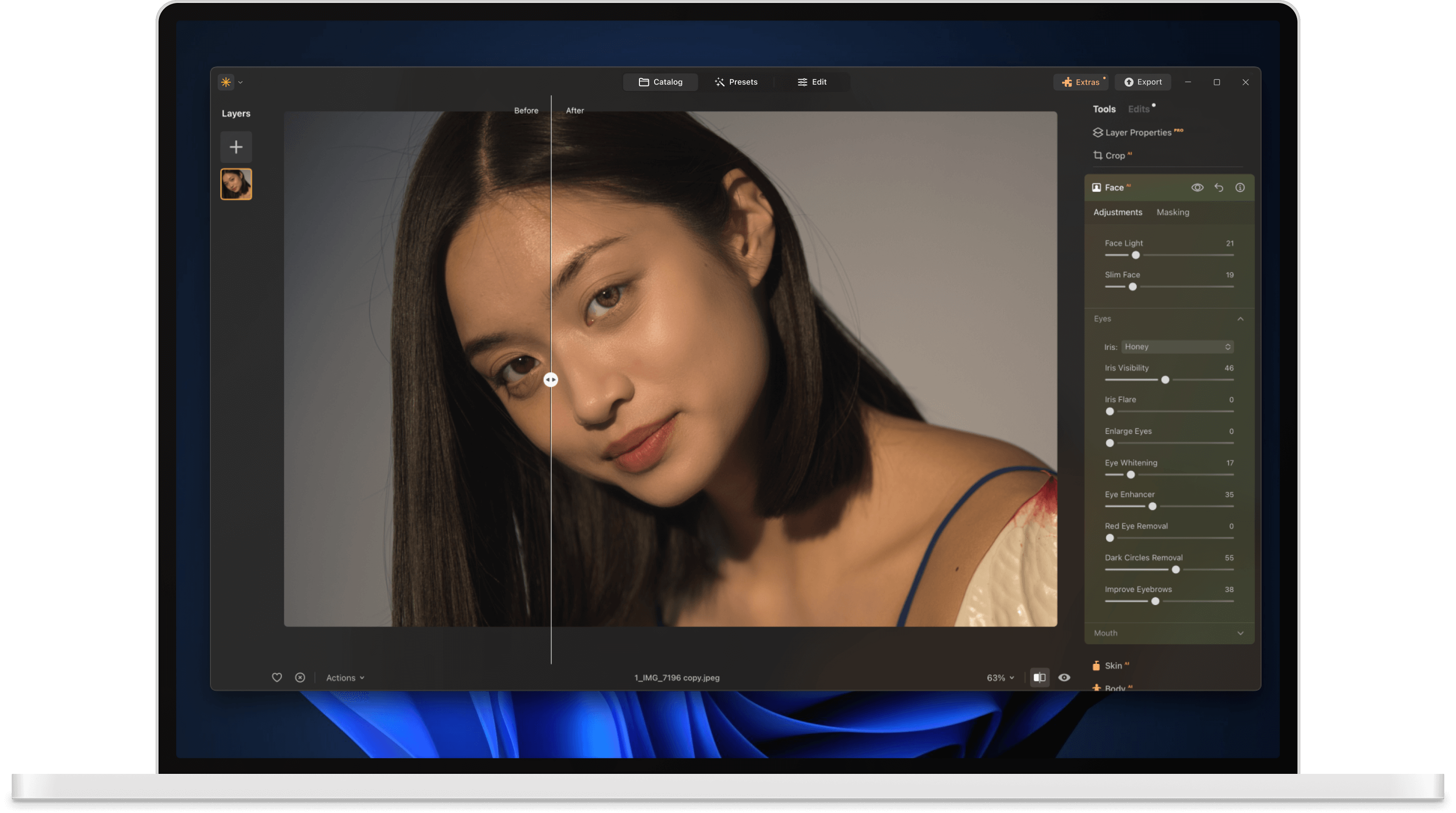 Laptopansicht mit Luminar Neo-Tools | LuminarNeo.de