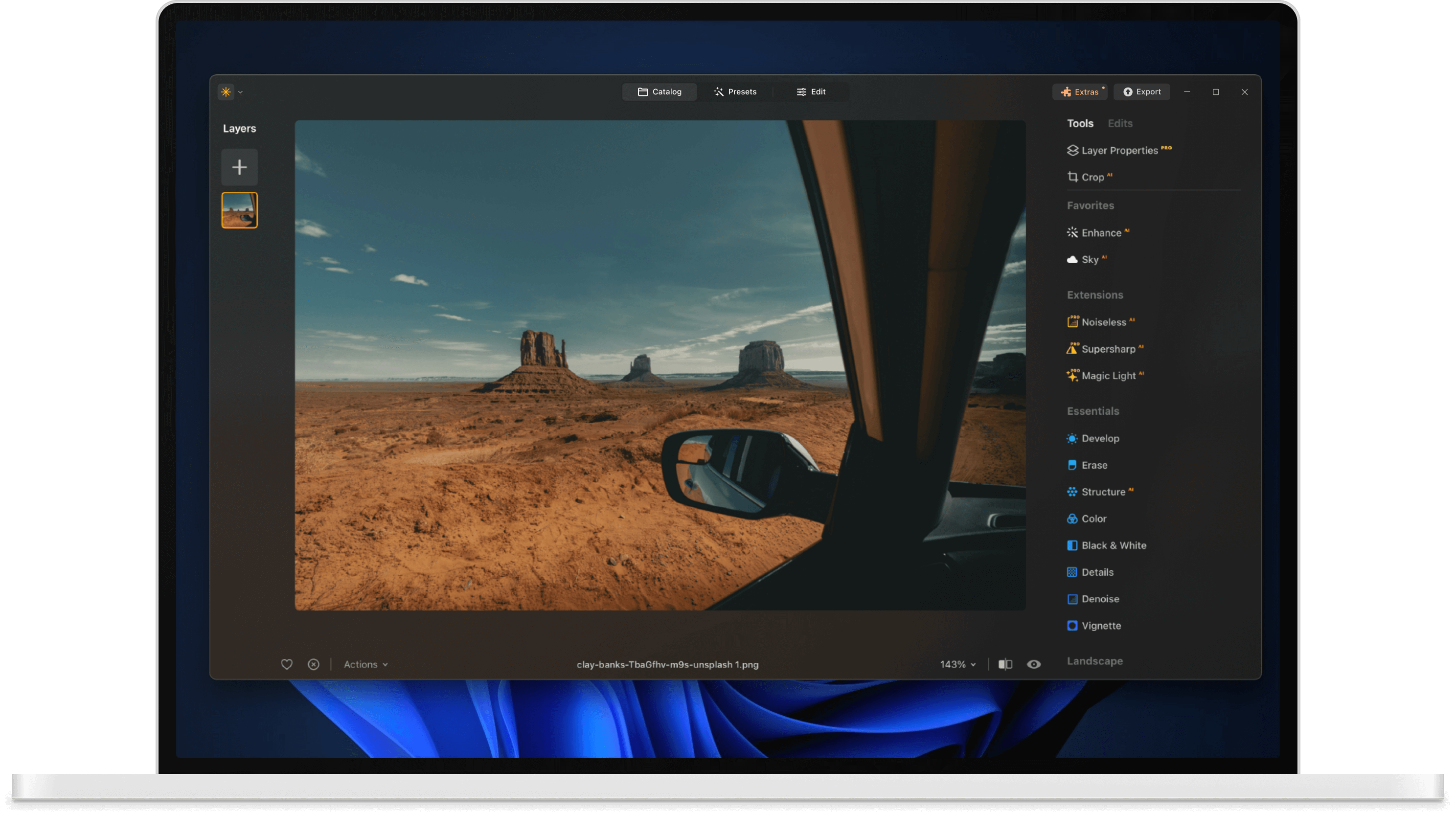 Laptopansicht mit Luminar-Software | LuminarNeo.de