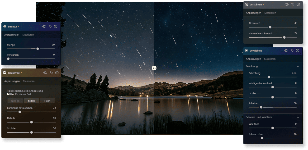 Beispiel für die Bearbeitung von Astrofotografie in Luminar Neo | Luminar Neo Blog

