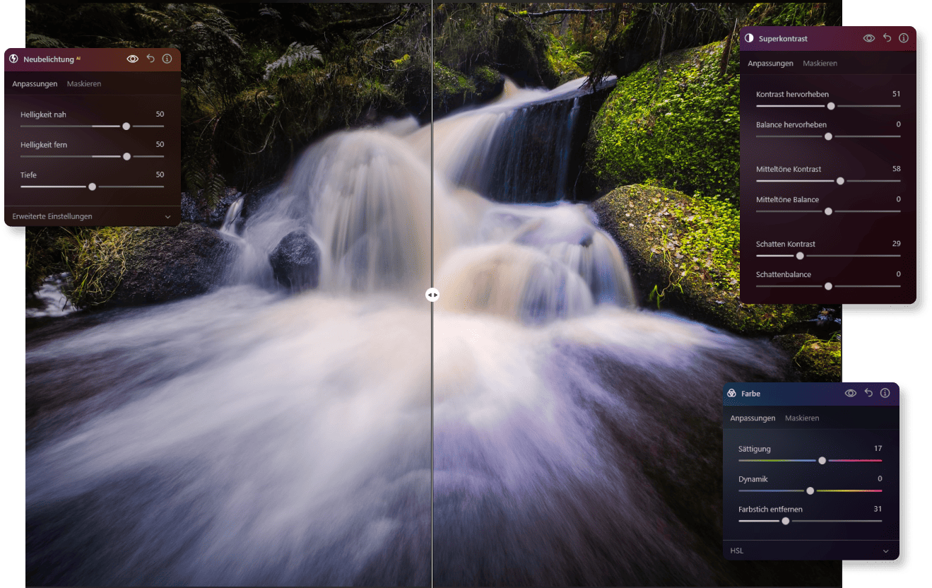 Beispiel für die Bearbeitung eines lang belichteten Fotos mit Luminar Neo | Luminar Neo Blog