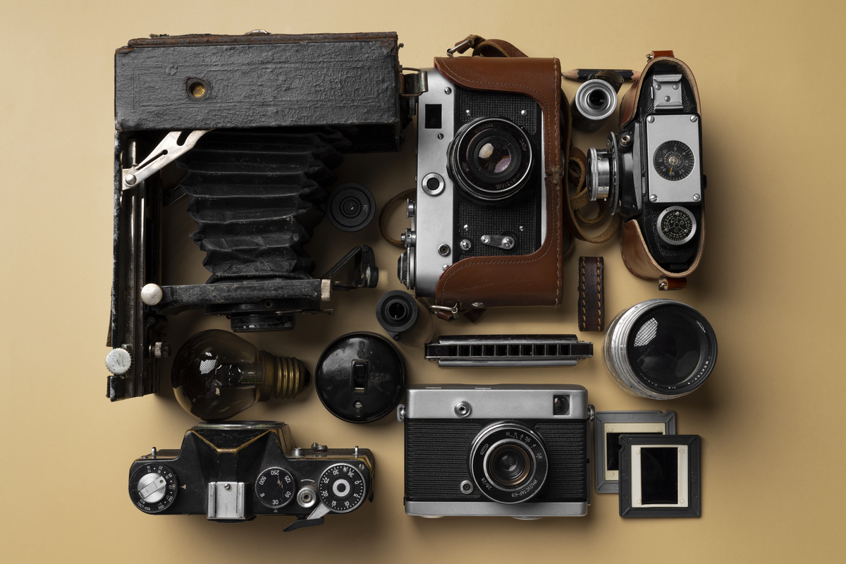Vintage seltene Kameras Draufsicht| Luminar Neo Blog 