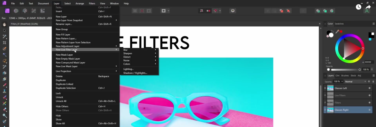Live Filter Affinity Photo | Luminar Neo Blog