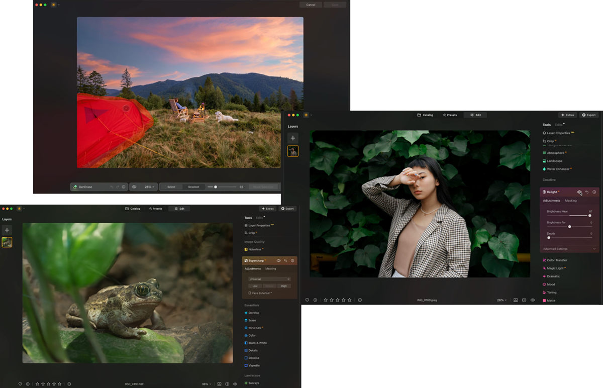 GenErase RelightAI Supersharp AI in Luminar Neo | Luminar Neo Blog