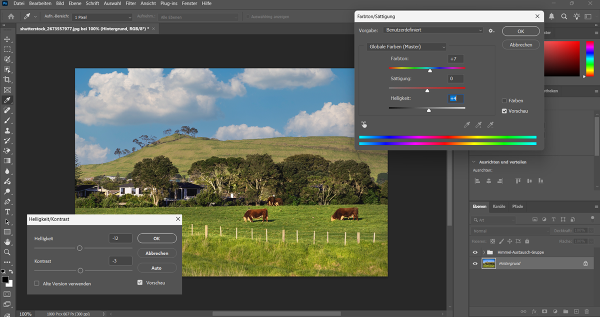 Farbkorrektur des Vordergrund Fotos in Photoshop | Luminar Neo Blog