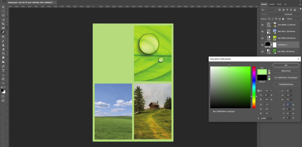 Hinzufügen von Farbe zu einer Collage in Photoshop | Luminar Neo Blog

