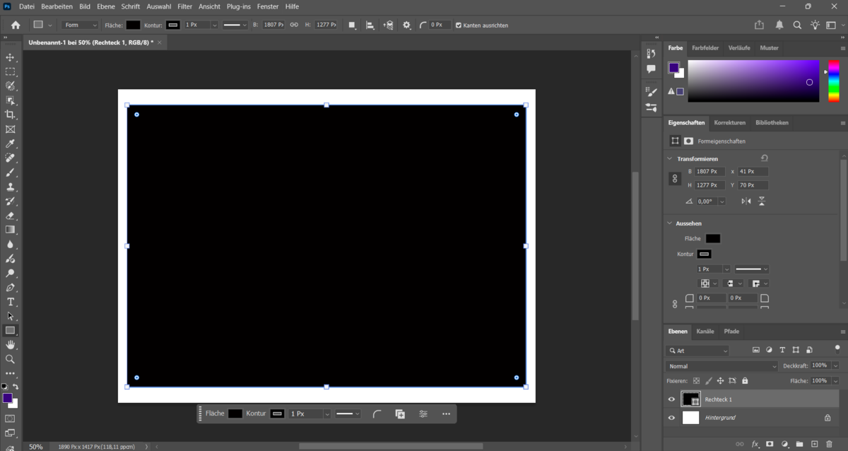 Erstellen des gewünschten Rechtecks in Photoshop | Luminar Neo Blog