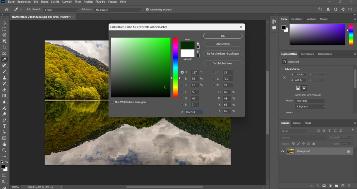 Farbauswahl für einen Rahmen in Photoshop | Luminar Neo Blog