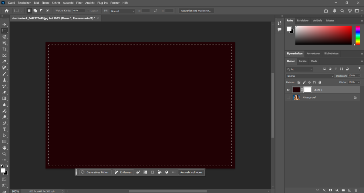 Eine Ebene in Photoshop mit Farbe füllen | Luminar Neo Blog

