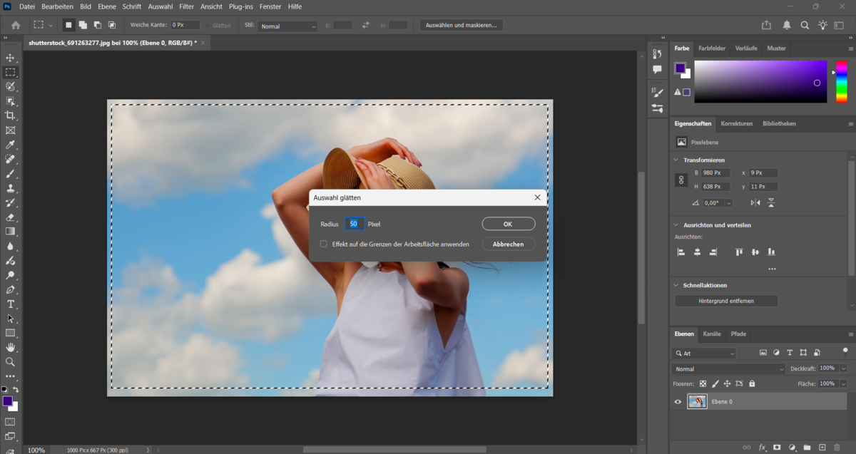 Eckradius in Photoshop auswählen | Luminar Neo Blog
