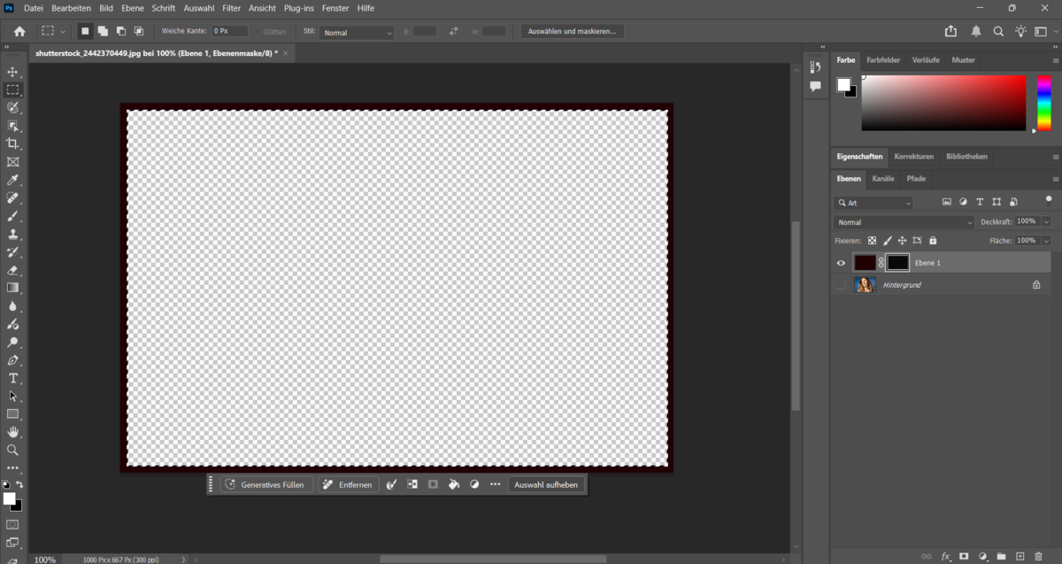 Auswahl eines Rahmens auf einer Ebene in Photoshop | Luminar Neo Blog