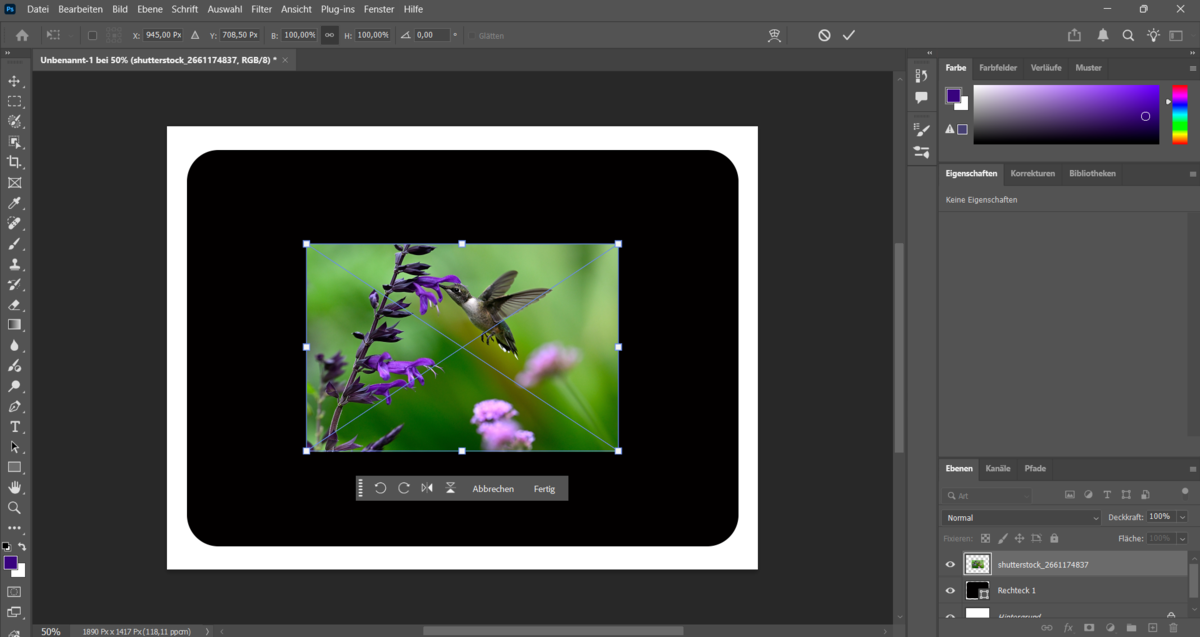 Ein Foto in Photoshop über eine Form legen | Luminar Neo Blog