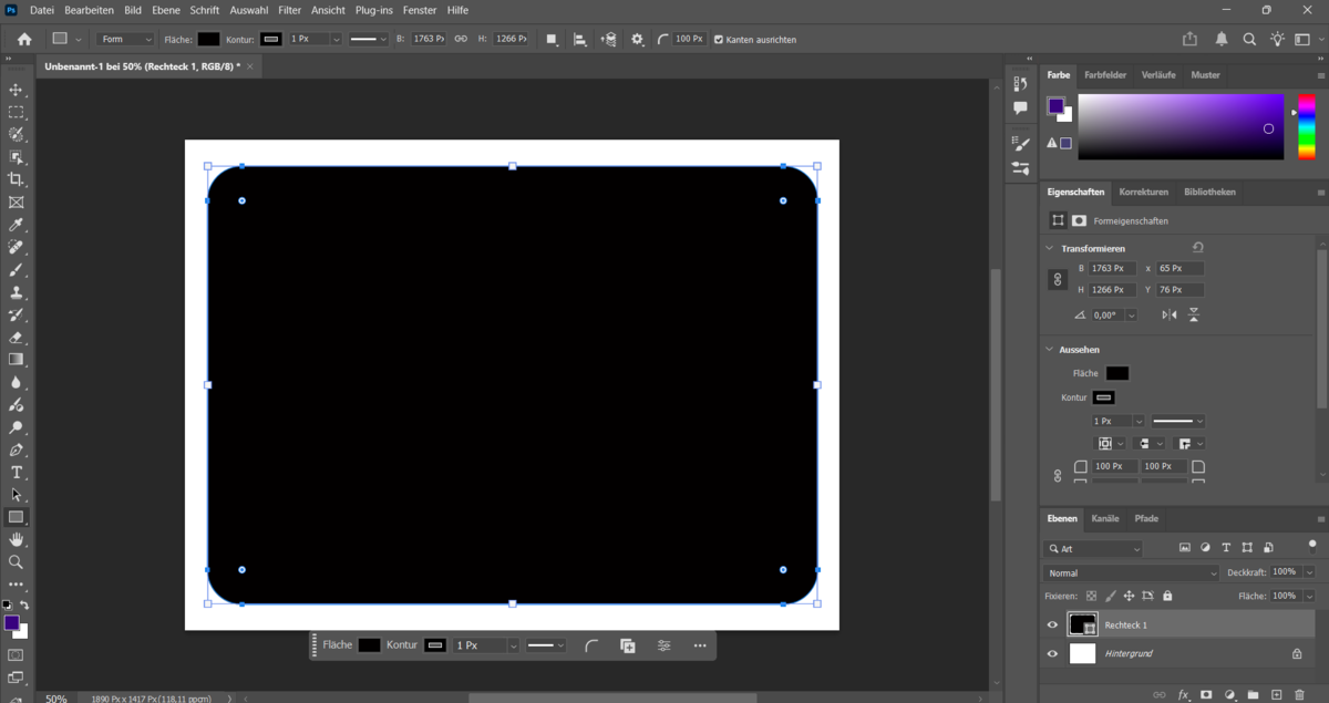 Ebene mit abgerundeter Form in Photoshop | Luminar Neo Blog