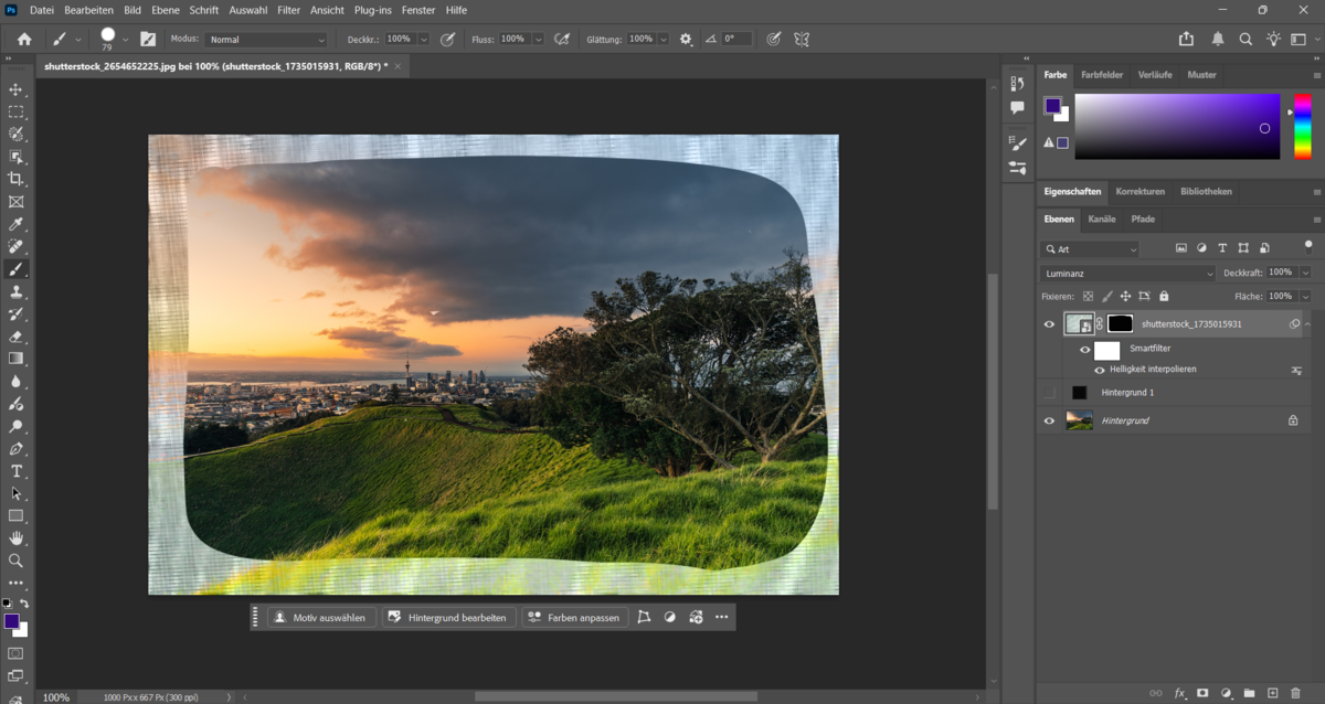 Ein vorgefertigter kreativer Rahmen mit Textur in Photoshop | Luminar Neo Blog

