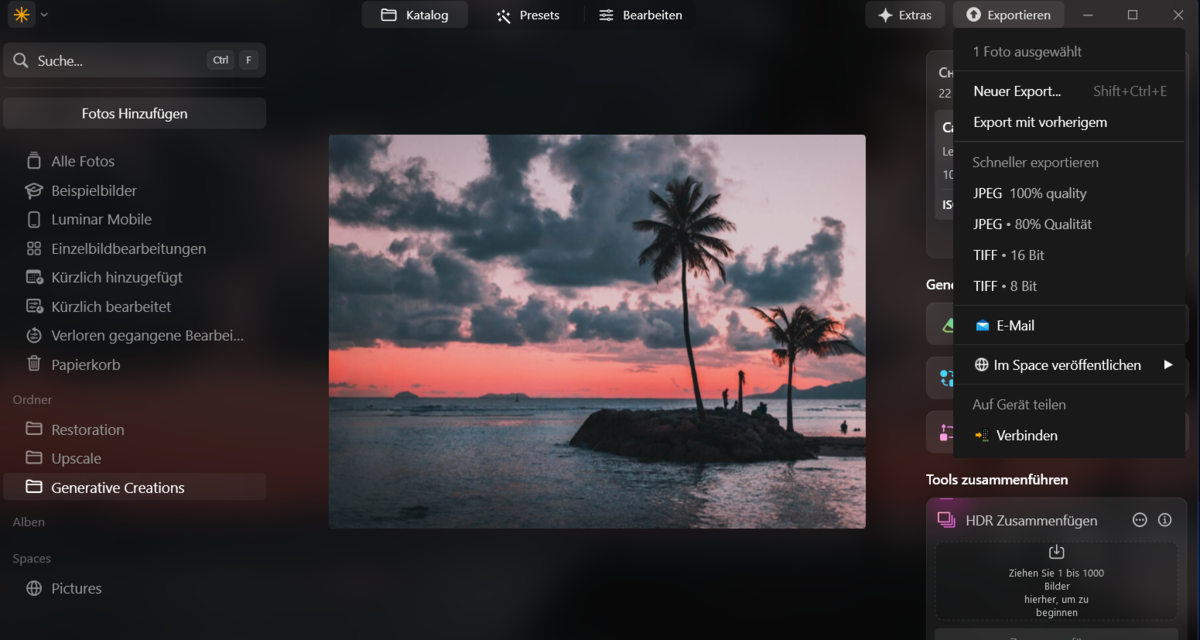 Speichern eines Fotos in Luminar Neo | Luminar Neo Blog