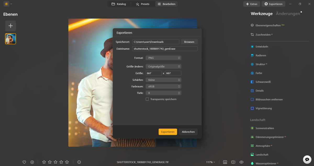 Speichern eines Fotos in Luminar Neo | Luminar Neo Blog