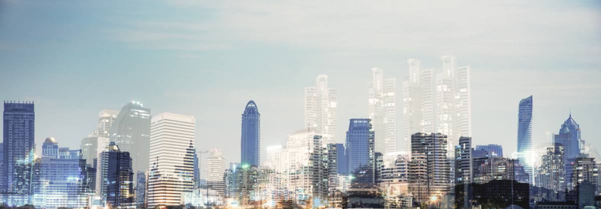 Ein Stadtpanorama mit einem darübergelegten anderen Foto | Luminar Neo Blog