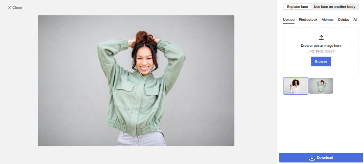 Gesichtstausch in einer Online-App | Luminar Neo Blog