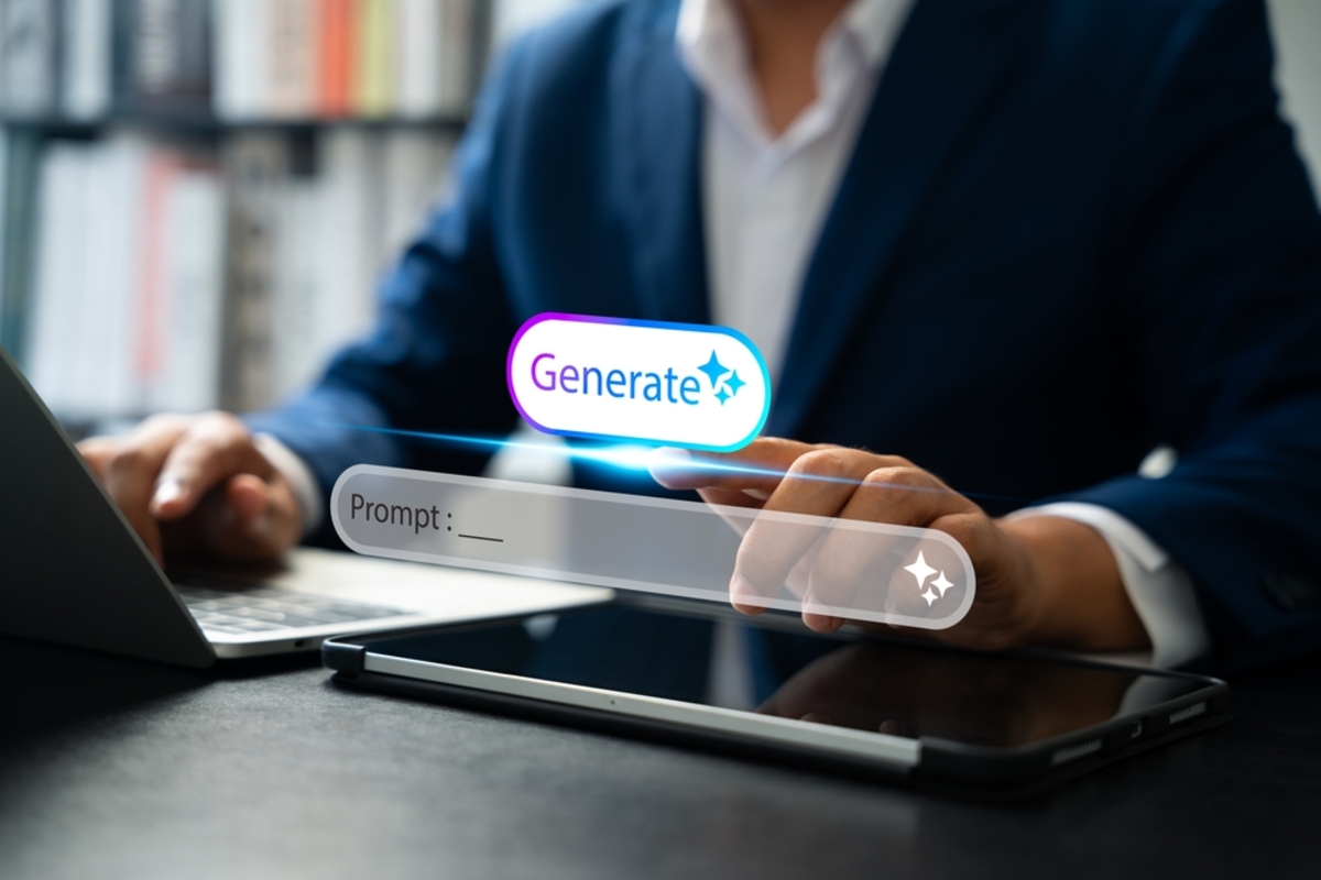 Ein Mann schreibt Nano Banana Prompts | Luminar Neo Blog