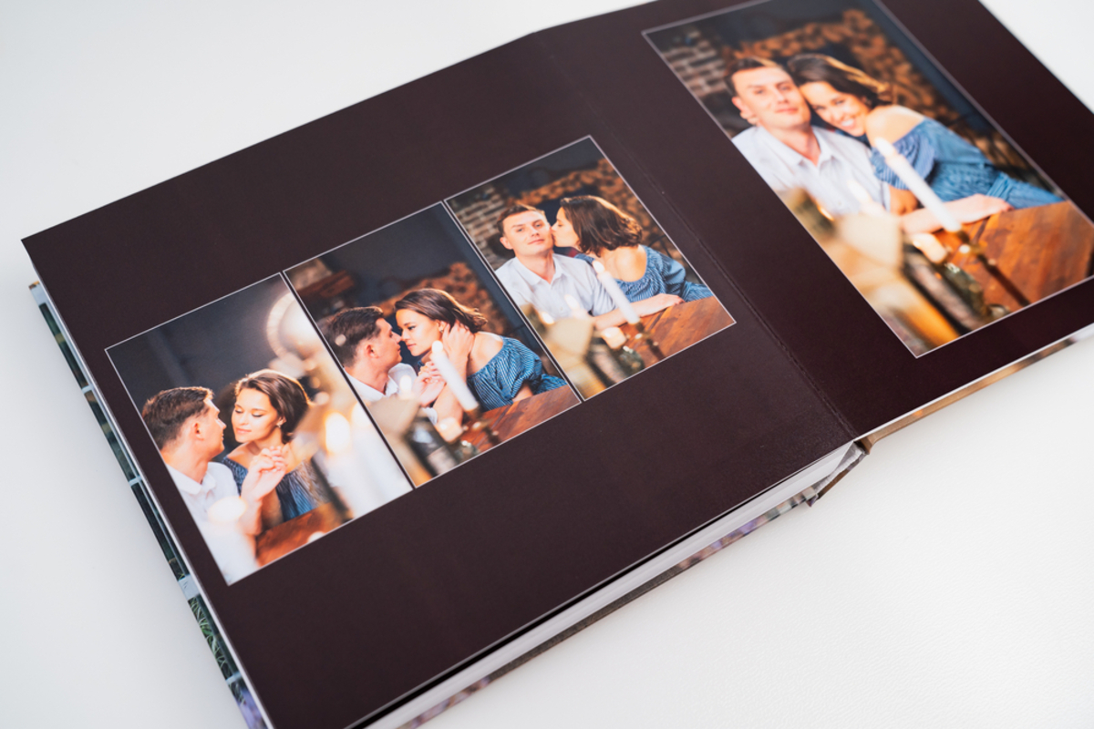 Ein Fotoalbum mit Bildern eines verliebten Paares | Luminar Neo Blog