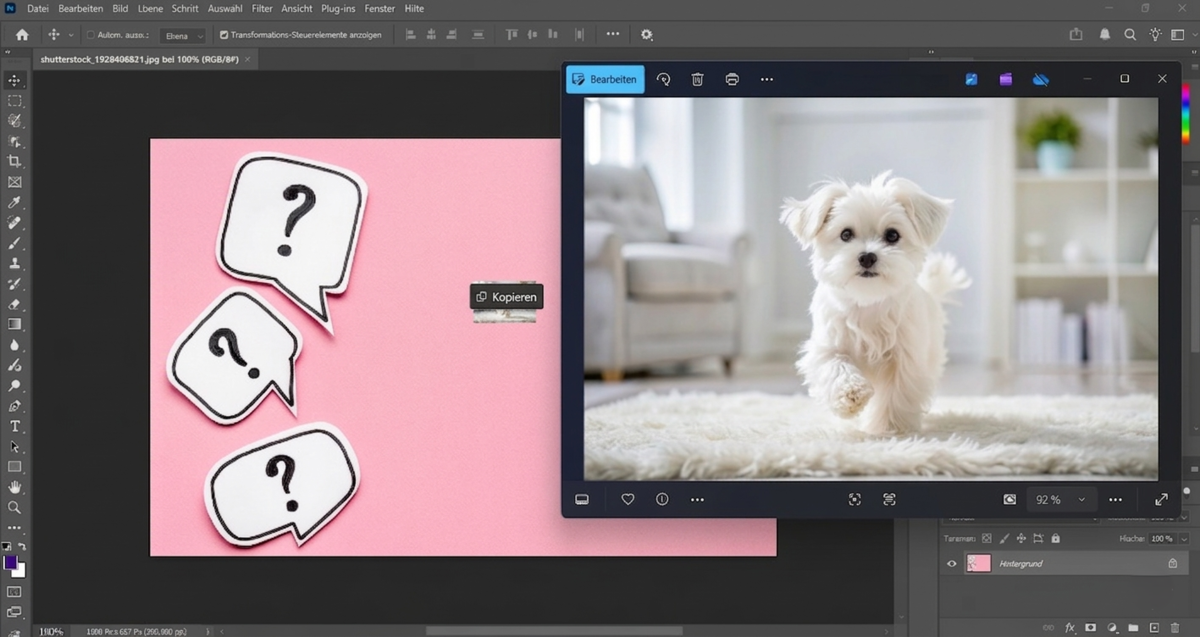 Einfügen eines kopierten Fotos in Photoshop | Luminar Neo Blog
