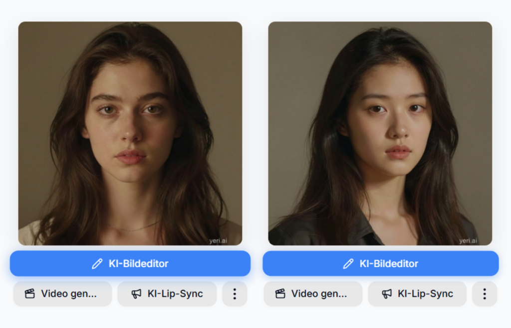 Zwei Frauen Vergleich von Gesichtszügen erstellt in KI | Luminar Neo Blog