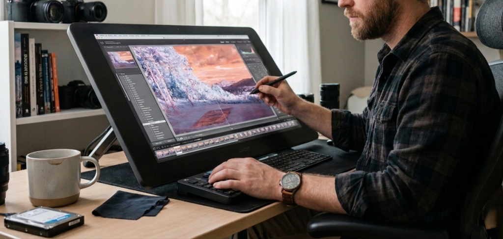 Ein Fotograf bearbeitet ein Infrarotfoto | Luminar Neo Blog