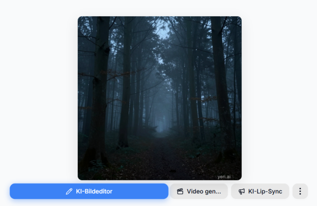 Dunkler, nebliger Waldpfad erstellt in KI | Luminar Neo Blog