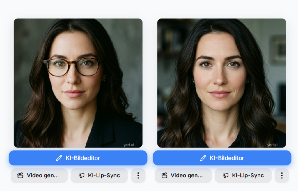 Zwei lächelnde Frauen mit Brille erstellt in KI | Luminar Neo Blog