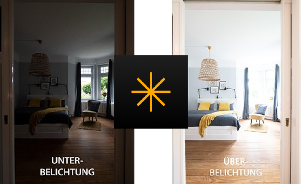 Vergleich von überbelichtetem und zu dunklem Raum | Luminar Blog