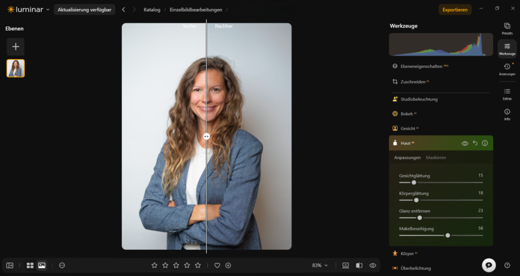 Bearbeitung eines Profilfotos in Luminar | Luminar Blog