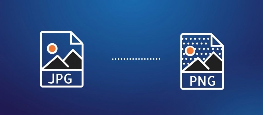 Zwei Dateisymbole für JPG und PNG auf blauem Grund | Luminar Blog